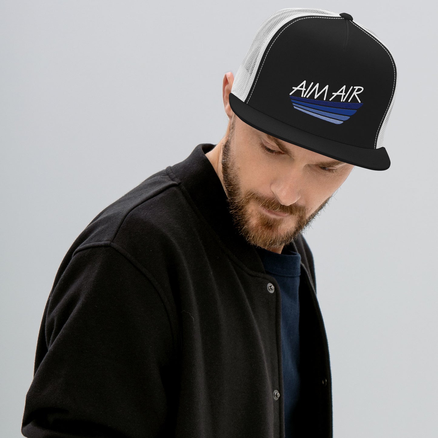 Color Logo Flat Billed Trucker Cap