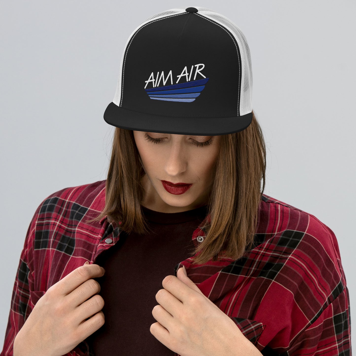 Color Logo Flat Billed Trucker Cap