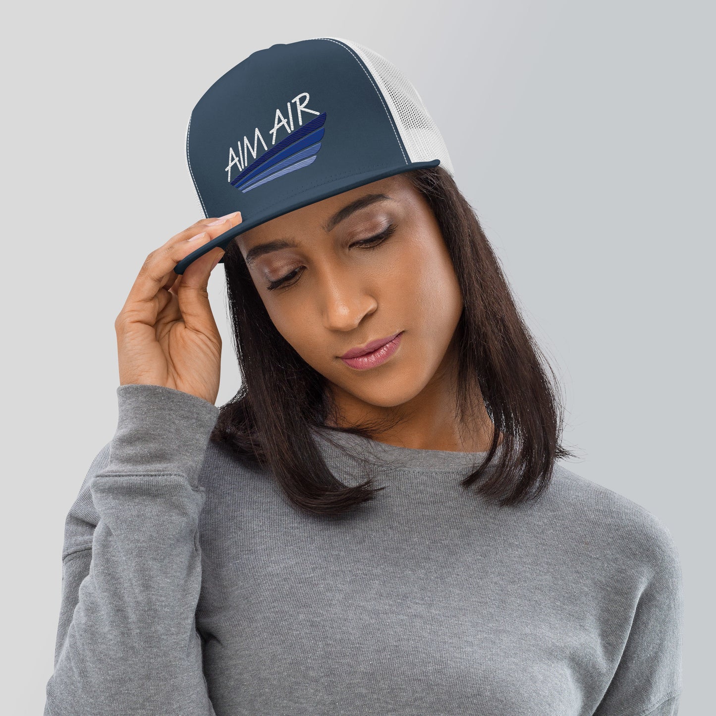 Color Logo Flat Billed Trucker Cap
