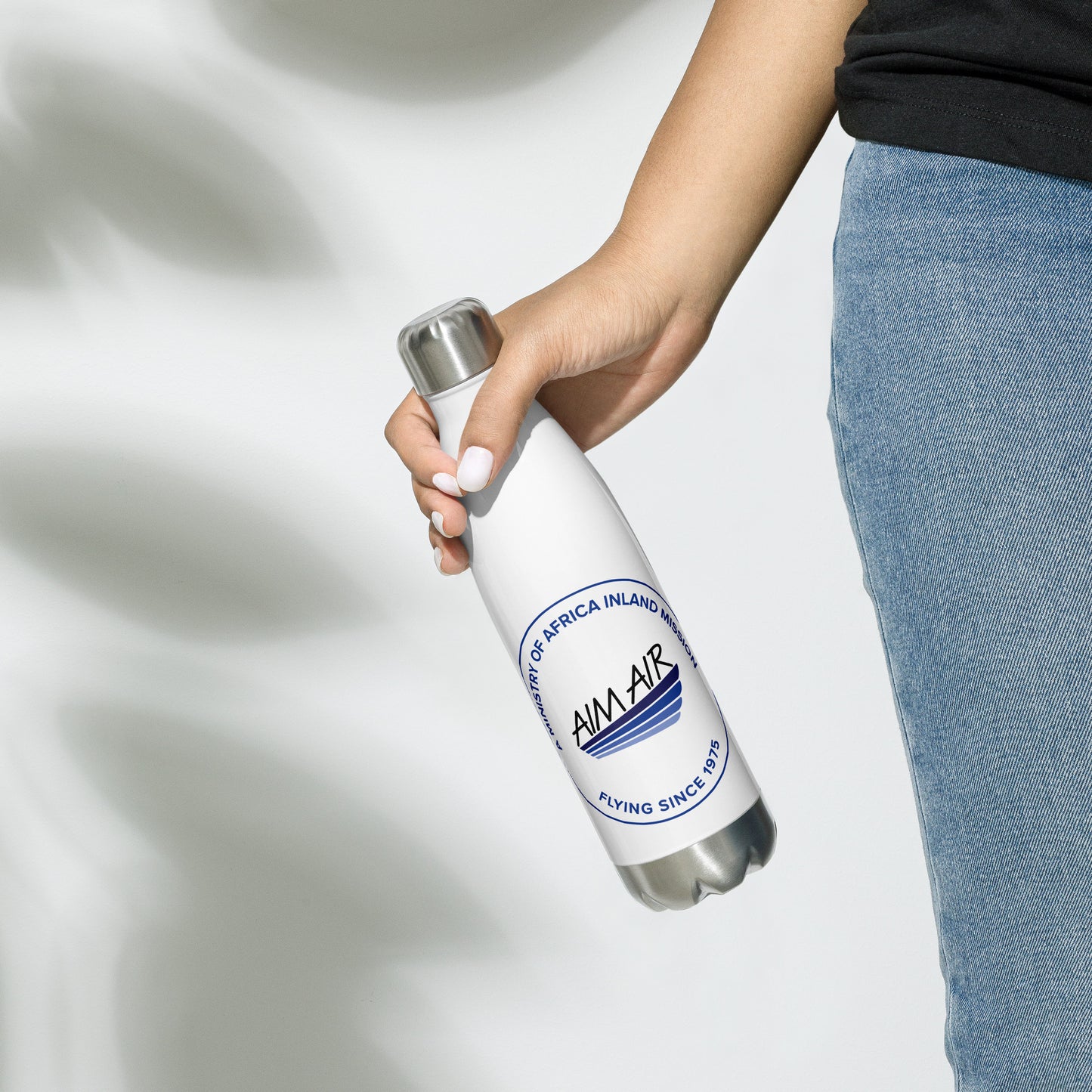 Stainless Steel Water Bottle (Blue Logo)