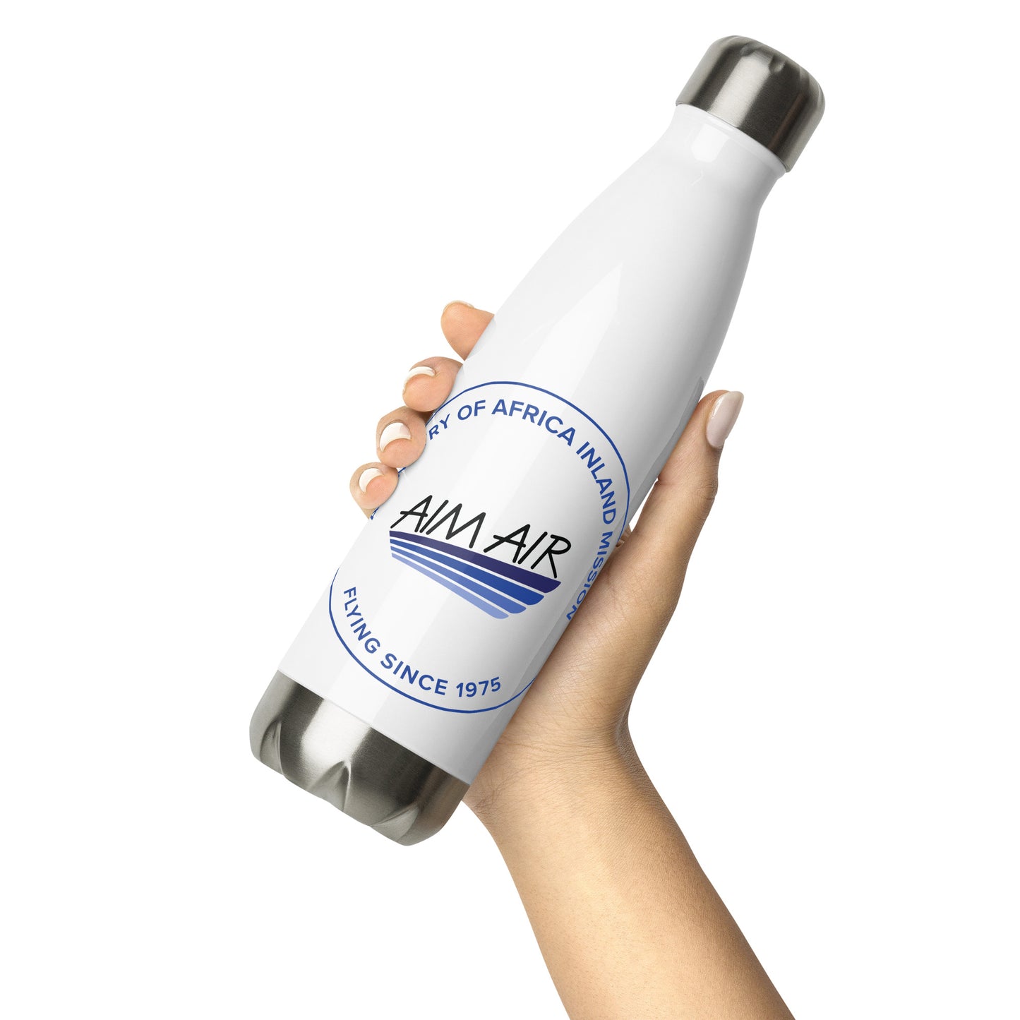 Stainless Steel Water Bottle (Blue Logo)