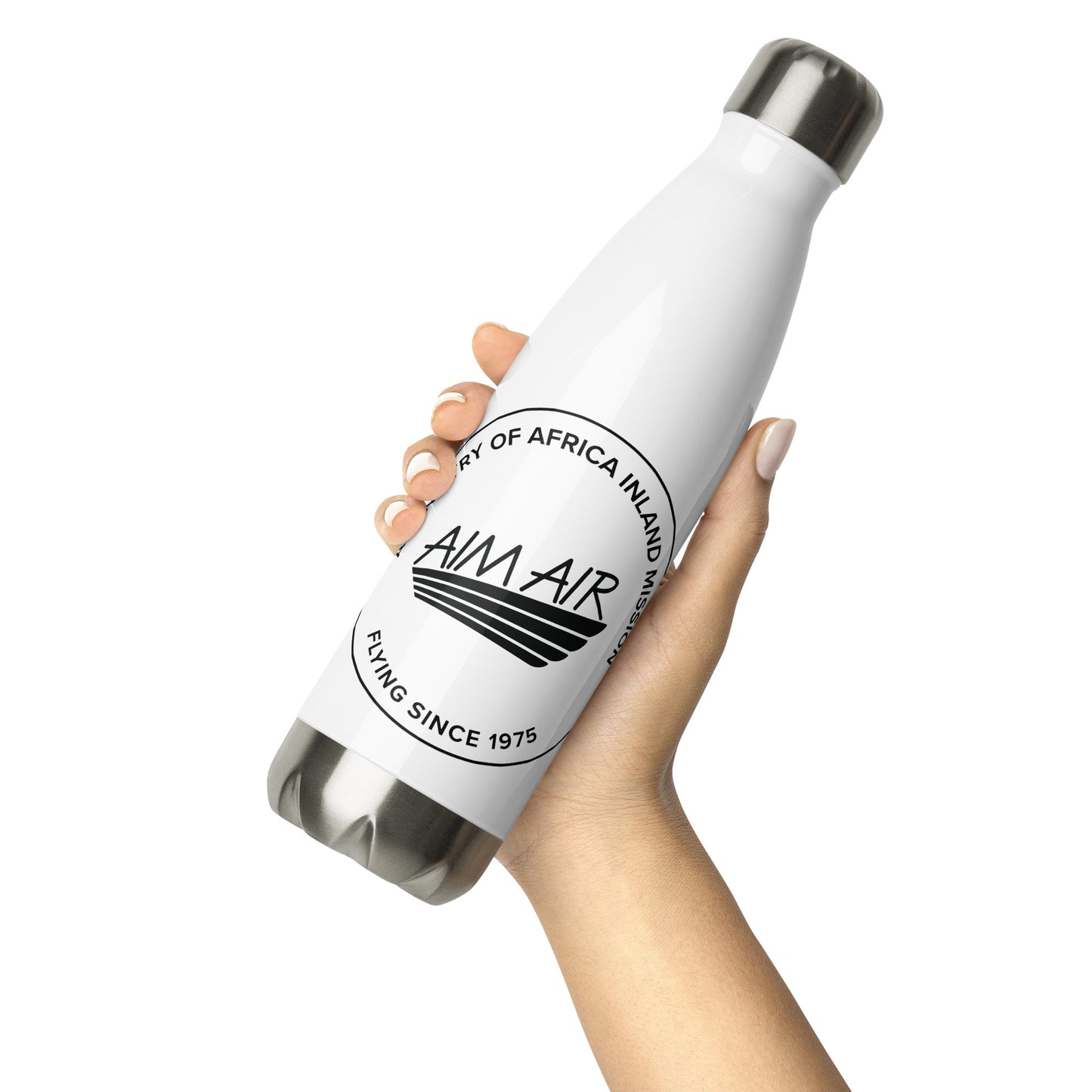 Stainless Steel Water Bottle (Black Logo)