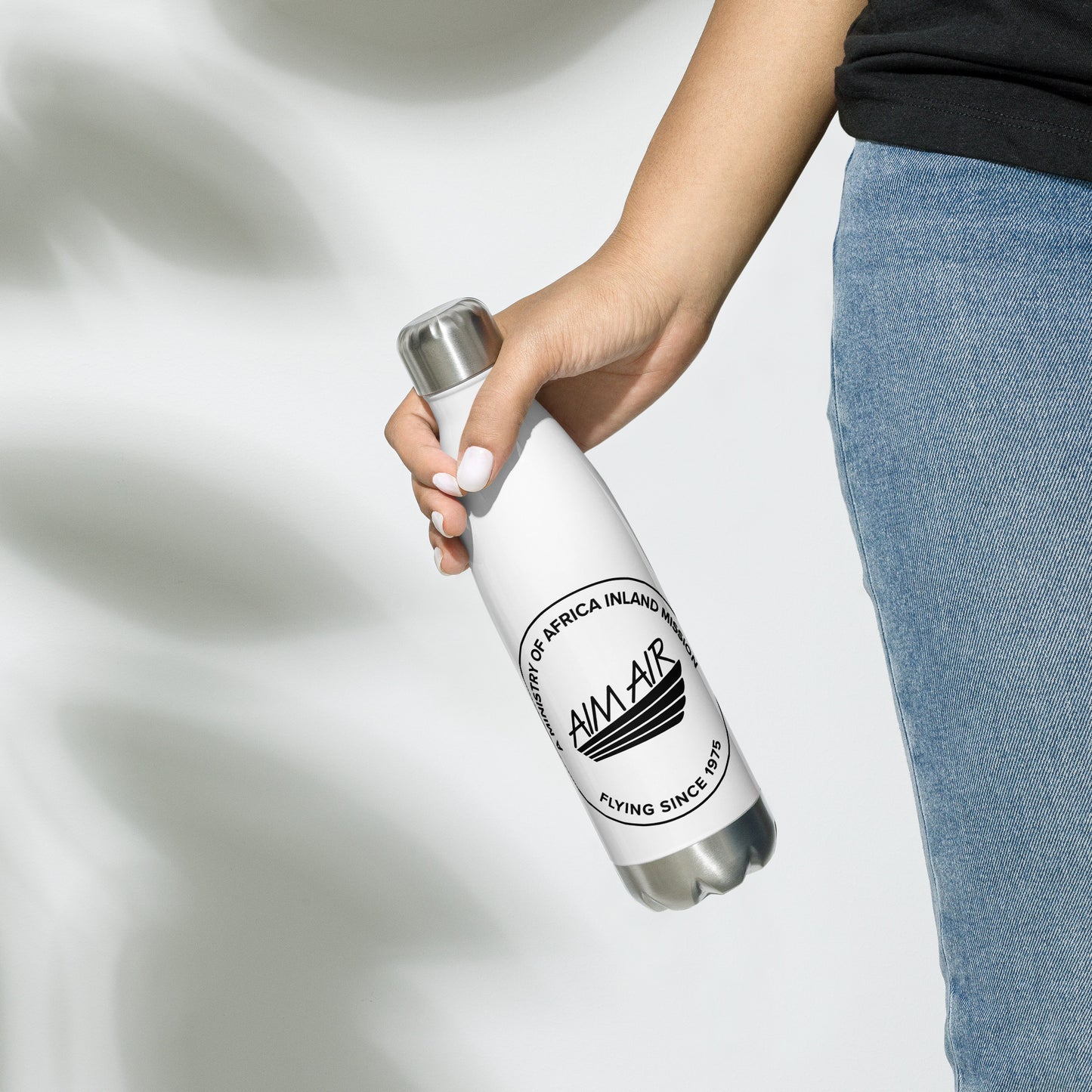 Stainless Steel Water Bottle (Black Logo)