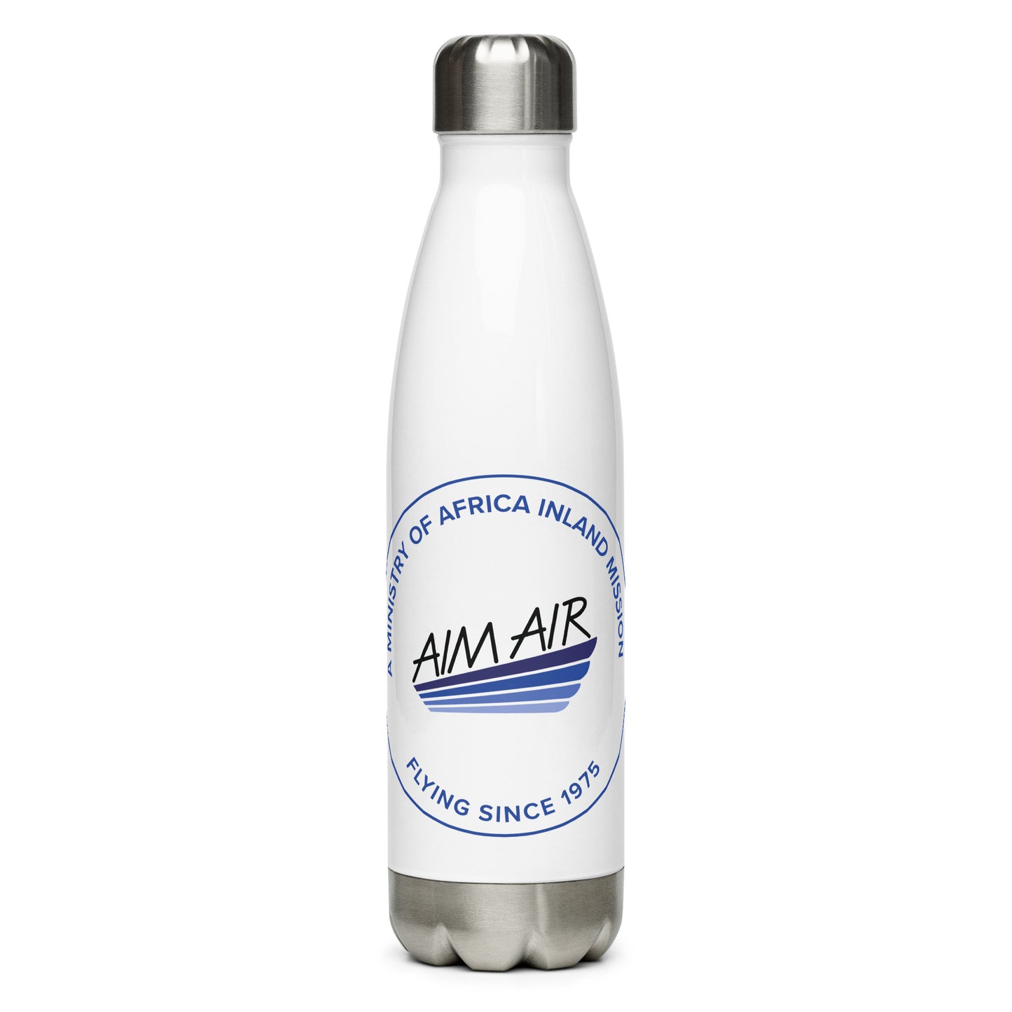 Stainless Steel Water Bottle (Blue Logo)