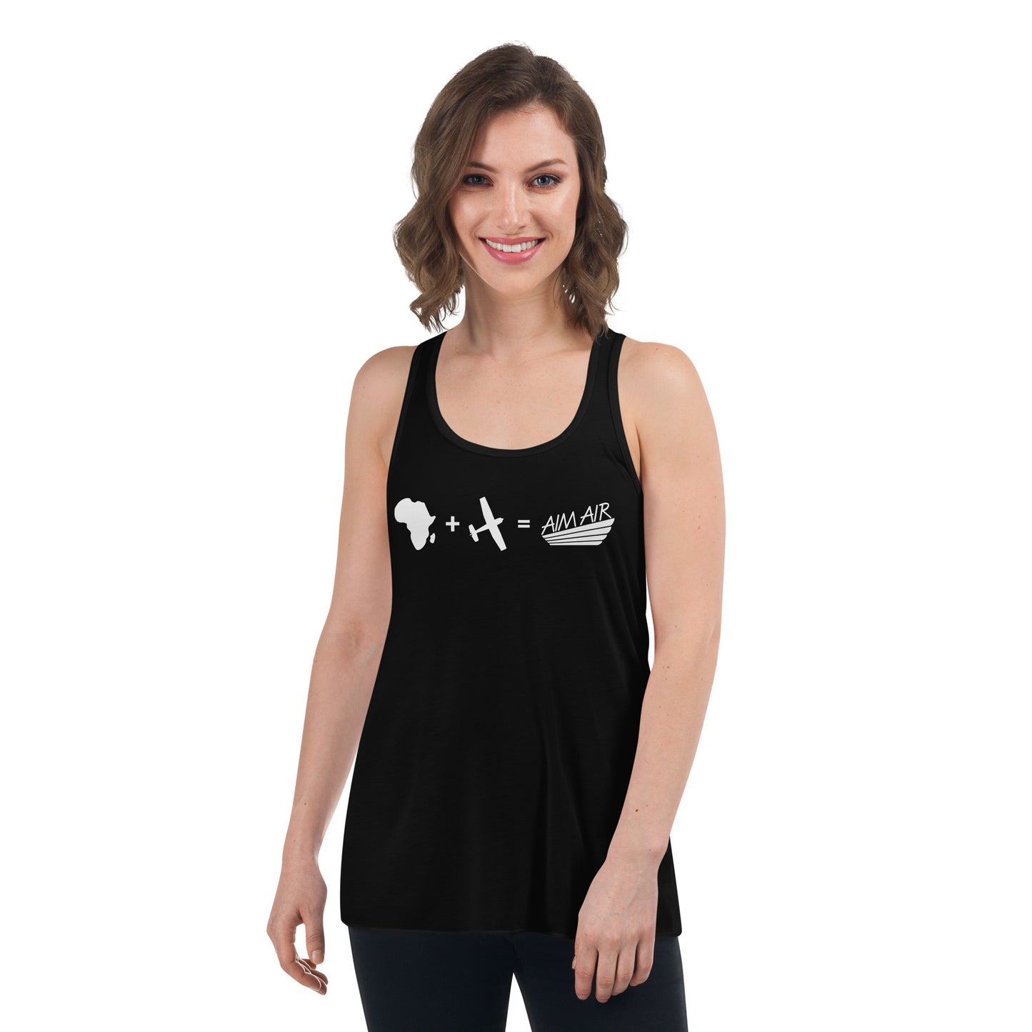 Africa + Aviation = AIM AIR Flowy Racerback Tank (White)