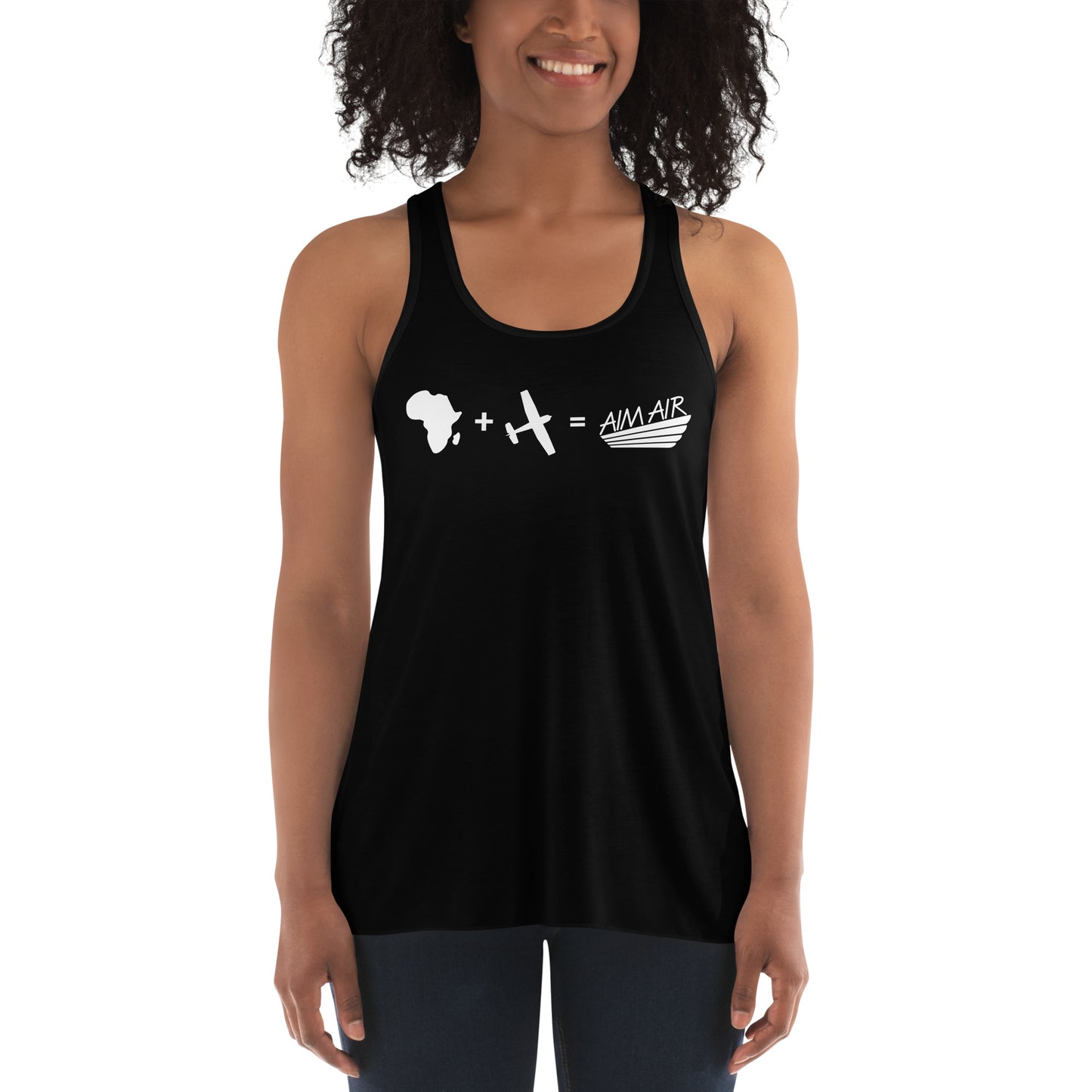 Africa + Aviation = AIM AIR Flowy Racerback Tank (White)