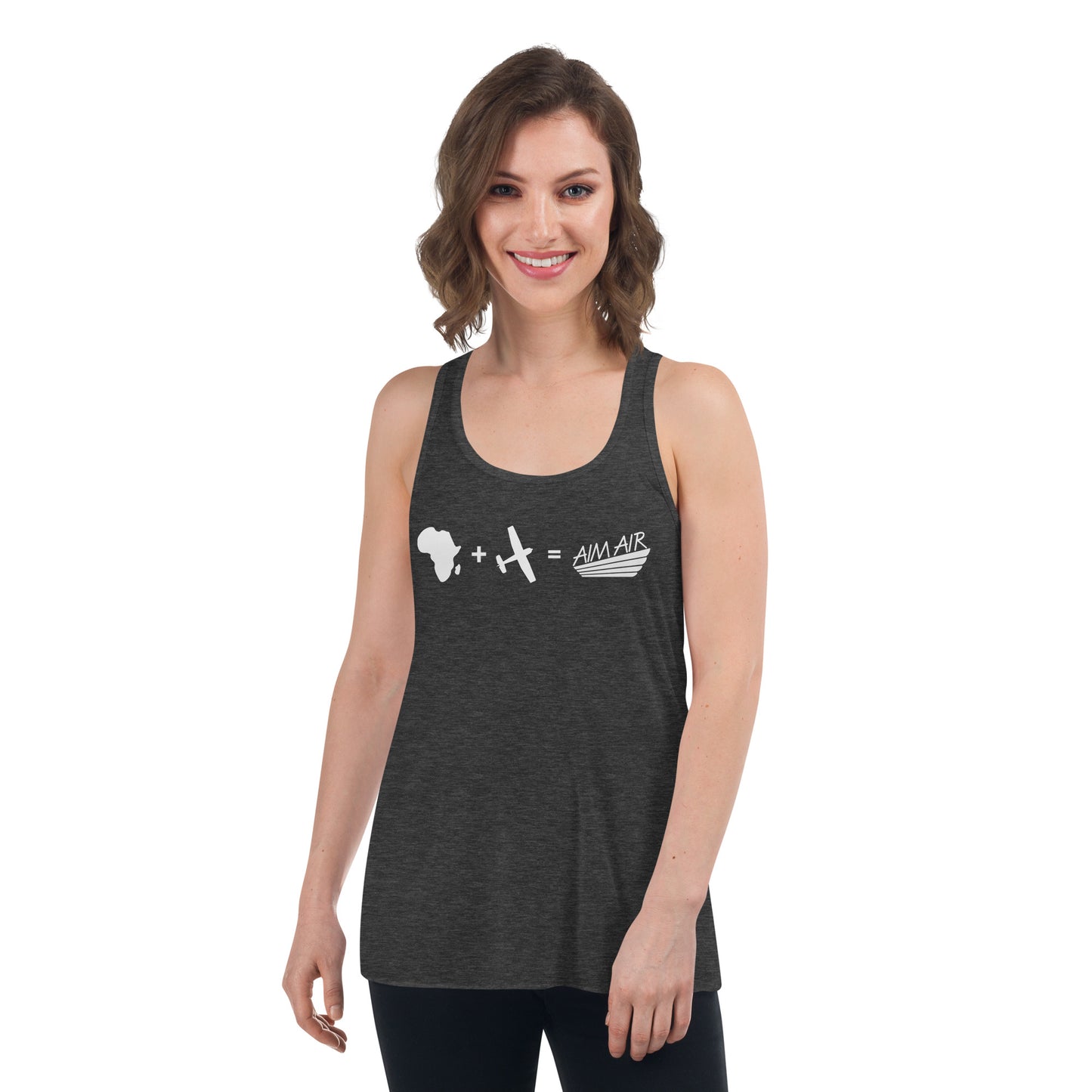Africa + Aviation = AIM AIR Flowy Racerback Tank (White)