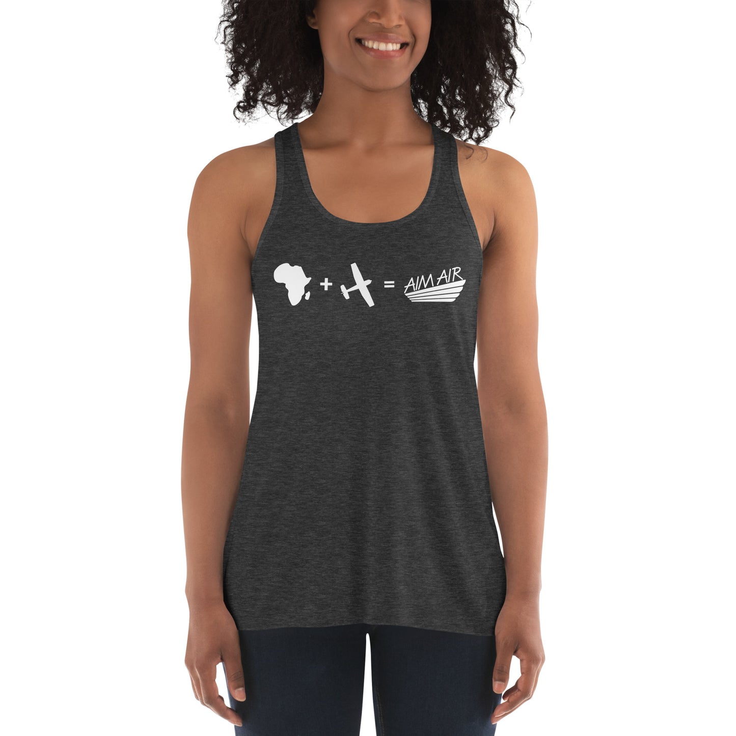 Africa + Aviation = AIM AIR Flowy Racerback Tank (White)
