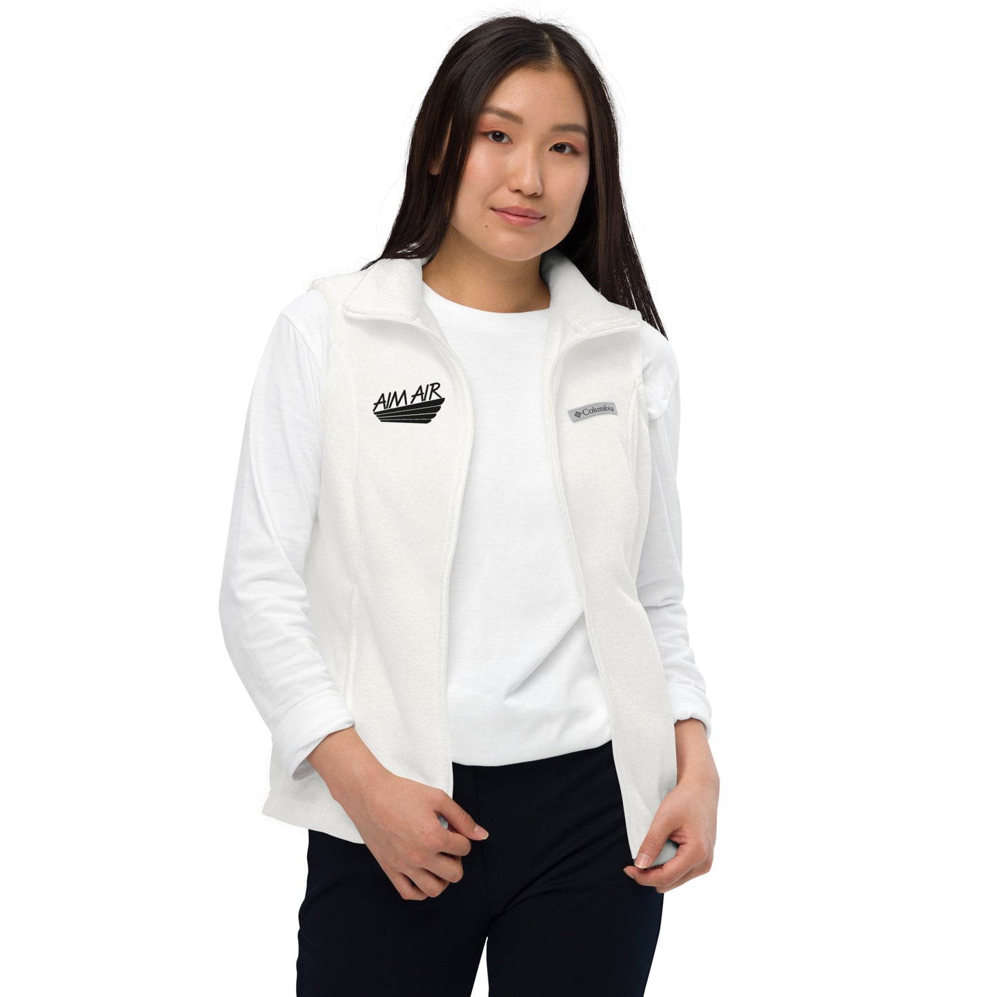 AIM AIR Women’s Columbia fleece vest (Black Logo)