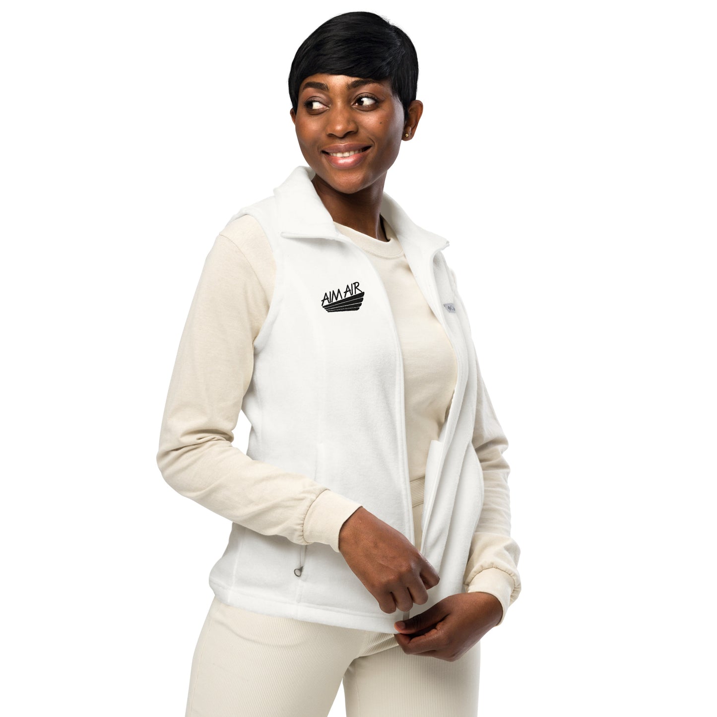 AIM AIR Women’s Columbia fleece vest (Black Logo)