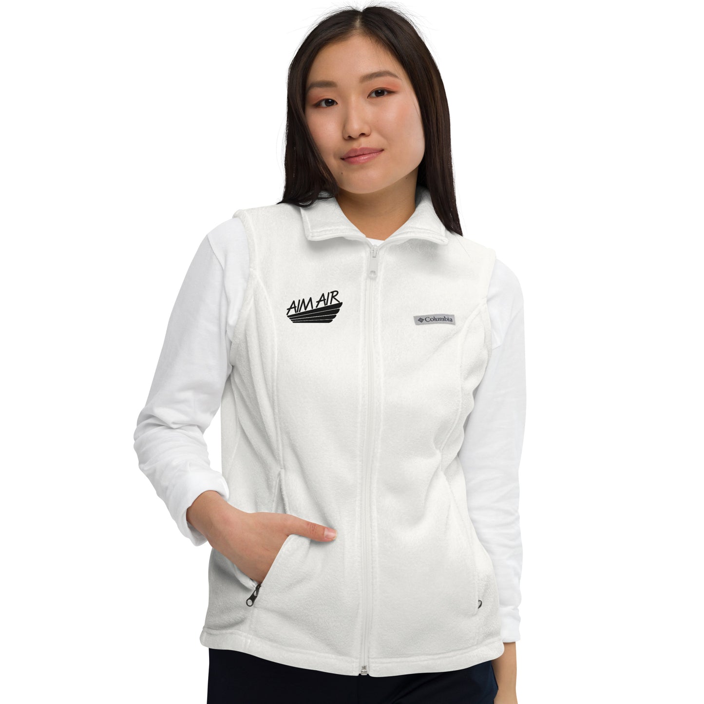 AIM AIR Women’s Columbia fleece vest (Black Logo)