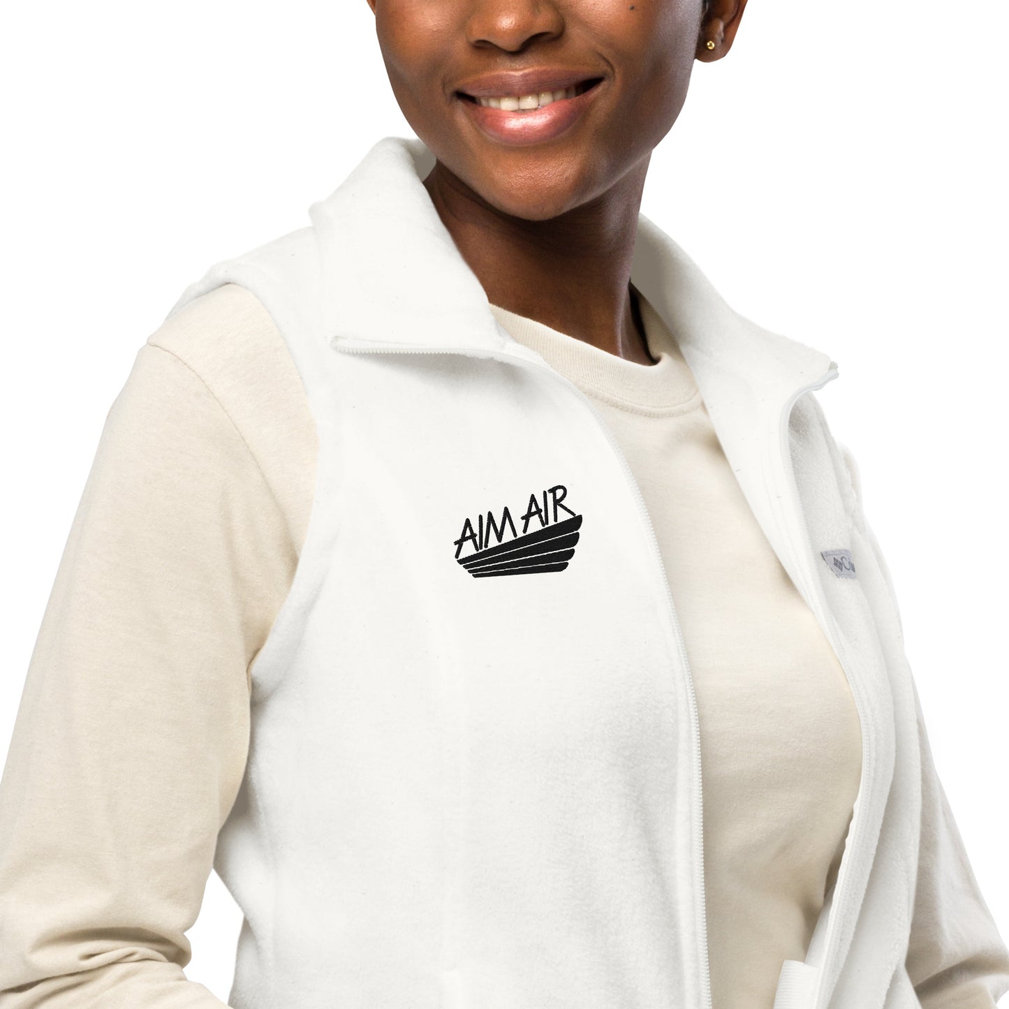 AIM AIR Women’s Columbia fleece vest (Black Logo)